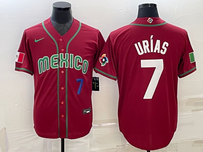 Men 2023 World Cub Mexico #7 Urias Red Nike MLB Jersey29->more jerseys->MLB Jersey